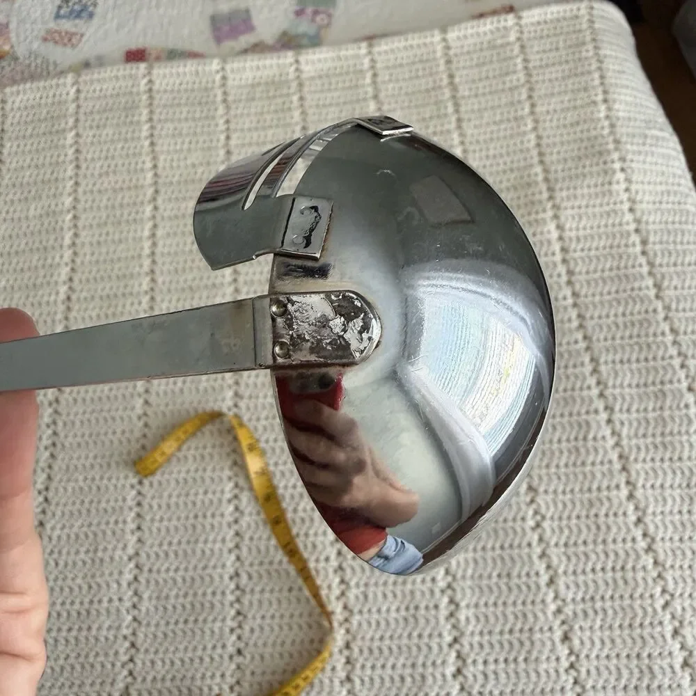 Vintage 11” Ladle with Strainer Butterscotch Bakelite Bullet Handle Chrome Plate